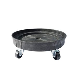 ELAFROS 30 Gallon and 55 Gallon Heavy Duty Plastic Drum Dolly – Durable Plastic Drum Cart 900 lb. Capacity- Barrel Dolly with 5 Swivel Casters Wheel,Black