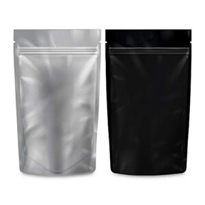 loud lock mylar bags smell proof 1/4 ounce black/clear - 100 count 6.7" x 4" 6mill thickness - packaging bags - mylar bags for food storage - resealable bags - smell proof bags - dispensary packaging