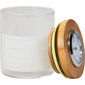 STASHLOGIX Bamboo SmartJar Dispensary Packaging - Airtight Odor Proof Container with Humidity Sensor (Small)
