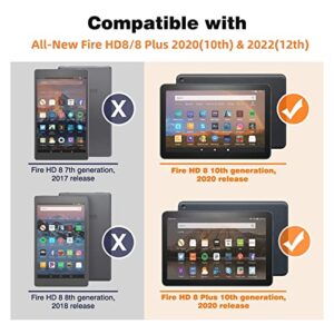 AGPTEK Keyboard Case for All-New Amazon Fire HD 8/8 Plus(2020 Release, 10th & 2022 Release, 12th),with Detachable Wireless Bluetooth Keyboard