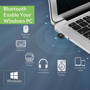 Avantree DG45 USB Bluetooth Adapter for PC, 5.0 Bluetooth Dongle for PC Computer Desktop Laptop, Wireless Transfer for Bluetooth Headphones Speakers Keyboard Mouse Printers Windows 11/10/8.1/8