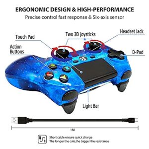 Wireless Controller for PS4, RoyalBlue Style High Performance Double Shock Gaming Controller Compatible with Playstation 4 /Pro/Slim/PC with Sensitive Touch Pad,Mini LED Indicator,Audio Function