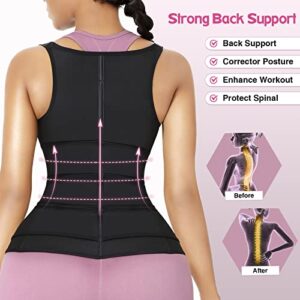 FeelinGirl Waist Trainer for Women Plus Size Workout Waist Training Vest with Straps Adjustable Gym Corset Waist Trimmer