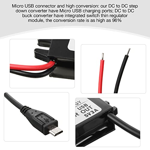 DC-DC Buck Converter Module 12V to 5V Micro USB Power Adapter Compatible with Ring Alarm Keypad (2 Pieces)