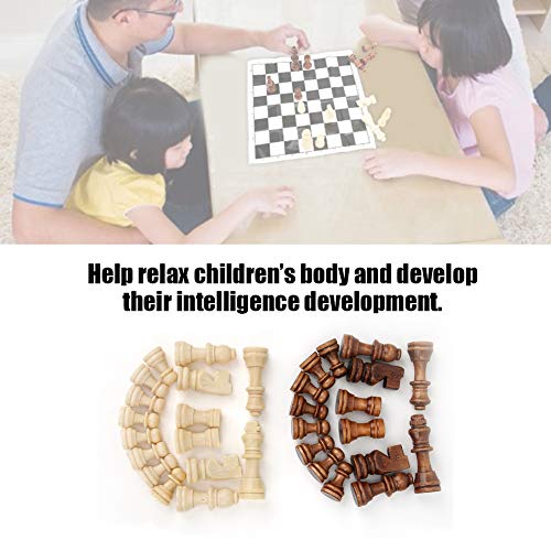 Child Chess Set, Mini Wooden Consul Chess Pieces Chess Pieces Casual Toy for Children