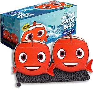 activ life the ultimate skip ball: summer fun guaranteed water bouncing ball, a must-have beach, lake, and pool companion for all ages, create memories with friends & family, 2pack, clown fish