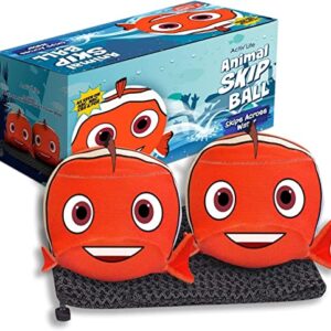 Activ Life The Ultimate Skip Ball: Summer Fun Guaranteed Water Bouncing Ball, A Must-Have Beach, Lake, and Pool Companion for All Ages, Create Memories with Friends & Family, 2pack, Clown Fish