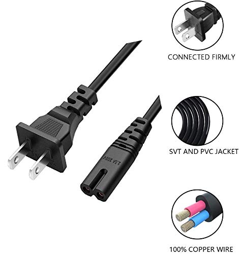 2 Pong Power Cord Playbase Power Cord Compatible for Sonos PLAYBAR TV Sound Bar/Wireless Streaming Music Speaker Play 1,Play 3,Play 5,Playbar,Beam Sound Bar,Playbase,Amp,Connect