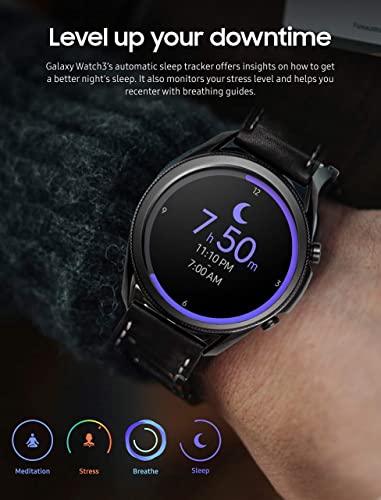 Samsung - Galaxy Watch3 Smartwatch 45mm Stainless - Mystic Blk -SM-R845UZKAXAR- (Renewed)