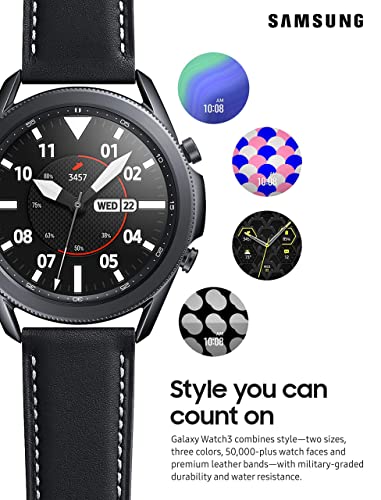 Samsung - Galaxy Watch3 Smartwatch 45mm Stainless - Mystic Blk -SM-R845UZKAXAR- (Renewed)