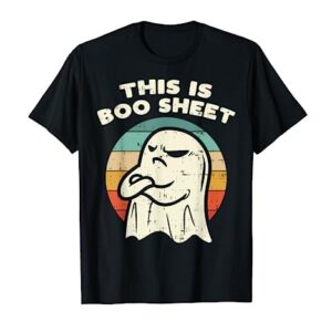 This Is Boo Sheet Ghost Retro Halloween Costume Men Women T-Shirt