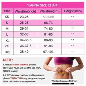 YIANNA Latex Waist Trainer for Women Tummy Control Jsculpt Double Sweat Trimmer Belt Workout Training Sport Girdle, YA2223-Black-XS