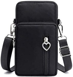 cellphone purse wallet cross over body bag shoulder pouch wristlet armband for samsung galaxy s23 ultra s22 s21 s20 fe a03 a33 a04 a14 a53 iphone 14 13 12 11 pro max xr google pixel 7 6 pro (black)