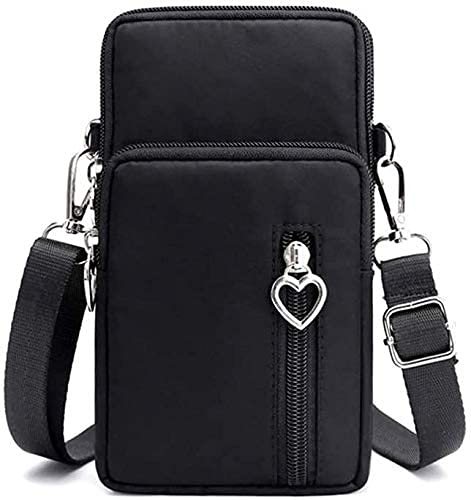 Cellphone Purse Wallet Cross Over Body Bag Shoulder Pouch Wristlet Armband for Samsung Galaxy S23 Ultra S22 S21 S20 FE A03 A33 A04 A14 A53 iPhone 14 13 12 11 Pro Max XR Google Pixel 7 6 Pro (Black)