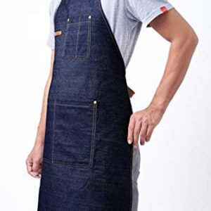 KPD 2 Pack Blue Unisex Adjustable Bib Denim Apron for Family Chef, Kitchen, BBQ and Studio,Cooking Apron for Kitchen and Home