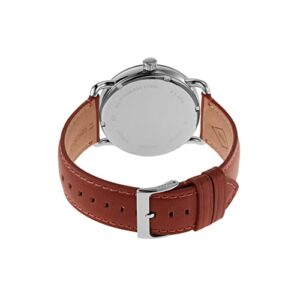 Fossil Men's Copeland Quartz Stainless Steel and Leather Three-Hand Watch, Color: Silver, Brown (Model: FS5737)