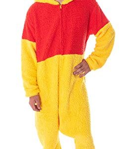 Disney Winnie The Pooh Kigurumi Adult Costume Union Suit Sherpa Pajama Outfit (Large)