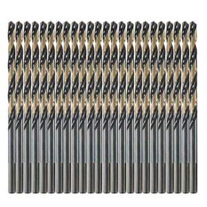 drillforce 24pcs, 3/32 inch drill bits, black and gold finish, high speel steel