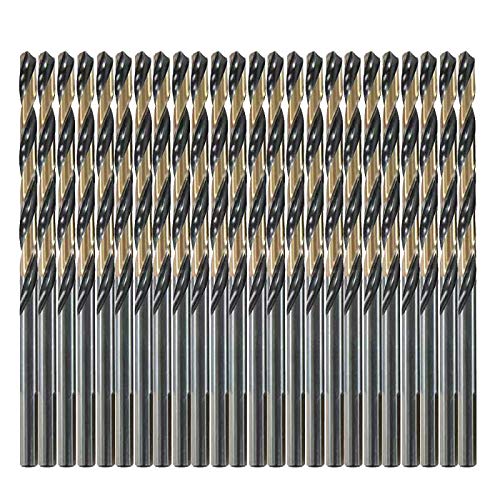 DRILLFORCE 24pcs, 3/32 Inch Drill Bits, Black and Gold Finish, High Speel Steel