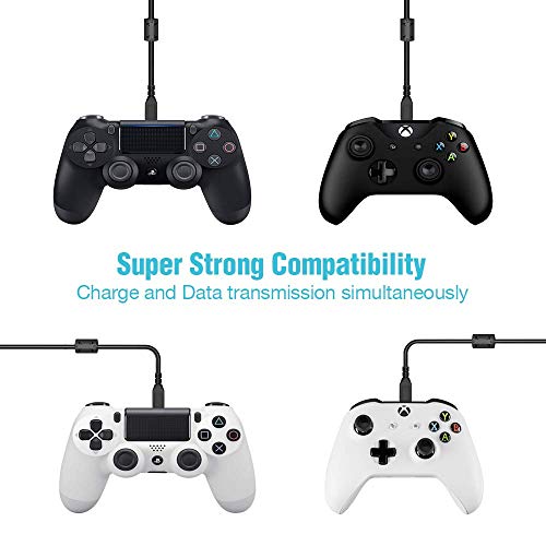 6amLifestyle PS4 Controller Charger Charging Cable 10FT Charge and Play Extra Long Micro USB for Playstaion 4 Xbox One Controllers Android Phones