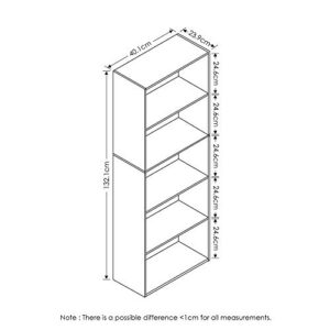 Furinno Luder Bookcase/Book/Storage, 5-Tier, White & FURINNO Jaya Simple Home 3-Tier Adjustable Shelf Bookcase, White