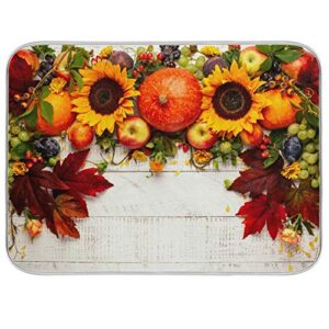 dish drying mats pumpkins and sunflower design absorbent/insulation pad 18' x 24' large