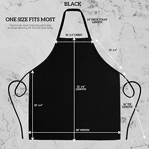 GREEN LIFESTYLE 3 Pack Bib Apron - Unisex Black Aprons, Machine Washable Aprons for Men and Women, Kitchen Cooking BBQ Aprons Bulk (Pack of 3, No Pockets, Black)