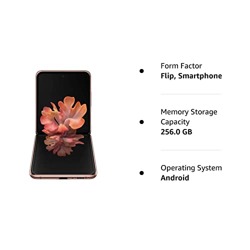 Samsung Galaxy Z Flip 5G Factory Unlocked New Android Cell Phone | US Version Smartphone | 256GB Storage | Folding Glass Technology| Long-Lasting Mobile Battery | Mystic Bronze -(Renewed)
