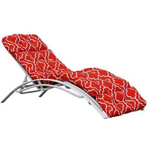 aoodor 72“ x 22” x 6" patio furniture chaise lounger recliner cushion fabric slipcover foam - flower pattern