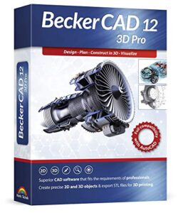 becker cad 12 3d pro - sophisticated 2d and 3d cad software for professionals - for 3 pcs - 100% compatible with autocad and windows 11, 10, 8 and 7