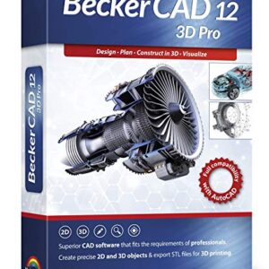 Becker CAD 12 3D PRO - sophisticated 2D and 3D CAD software for professionals - for 3 PCs - 100% compatible with AutoCAD and Windows 11, 10, 8 and 7