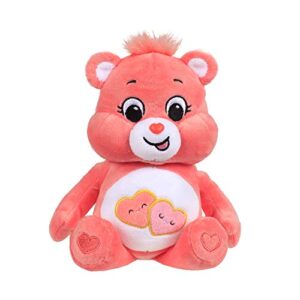 care bears 22033 9 inch bean plush love-a-lot bear, collectable cute plush toy, cuddly toys for children, soft toys for girls and boys, cute teddies suitable for girls and boys aged 4 years +