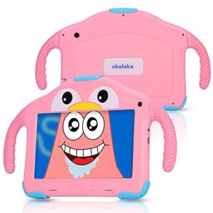 toddler tablet for kids 7 inch kids tablet with case kids learning tablet with wifi dual camera bluetooth 32gb parental control youtube netflix shockproof case children tablet for baby boy girl (pink)