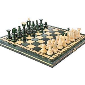 Wooden Chess Set Paris Apple Wooden International Board Vintage Carved Pieces - 14"