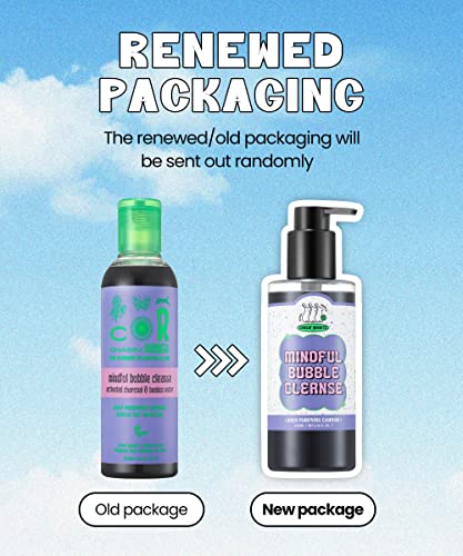 CHASIN' RABBITS Mindful Bubble Cleanse | Vegan All In One Face to Body Bubble Cleanser | Pore Purifying with Charcoal face wash for mens, For Oily Skin | 200mL/6.76 fl. oz