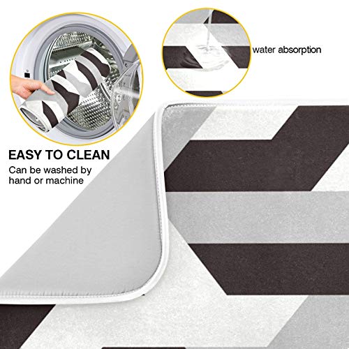 Modern Geometric Pattern Dish Drying Mat 16"x18" Absorbent Machine Washable Hanging Fast Dry Pad Dish Protective Mat for Kitchen Countertop Heat Resistant Dinner Table Mat