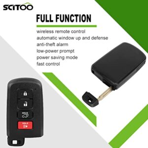 SCITOO Keyless Entry Remote Key Fob Replacement for 4 Buttons Uncut Car Key for Toyota Highlander 2014-2018 1pc FCC HYQ14FBA 314.3MHz