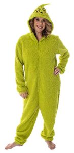 dr. seuss the grinch who stole christmas matching family costume pajama sherpa union suit for women men (md)