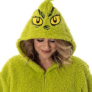 Dr. Seuss The Grinch Who Stole Christmas Matching Family Costume Pajama Sherpa Union Suit For Women Men (MD)