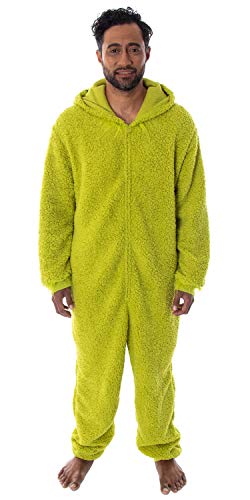 Dr. Seuss The Grinch Who Stole Christmas Matching Family Costume Pajama Sherpa Union Suit For Women Men (MD)