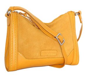 kitty cat leather crossbody (mustard)