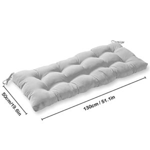 Indoor/Outdoor Bench Cushion Cotton Garden Furniture Loveseat Cushion, 51.2"x19.7" Patio Wicker Seat Cushions for Lounger Garden Furniture Patio Lounger Bench (Gray)