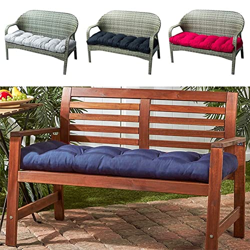 Indoor/Outdoor Bench Cushion Cotton Garden Furniture Loveseat Cushion, 51.2"x19.7" Patio Wicker Seat Cushions for Lounger Garden Furniture Patio Lounger Bench (Gray)