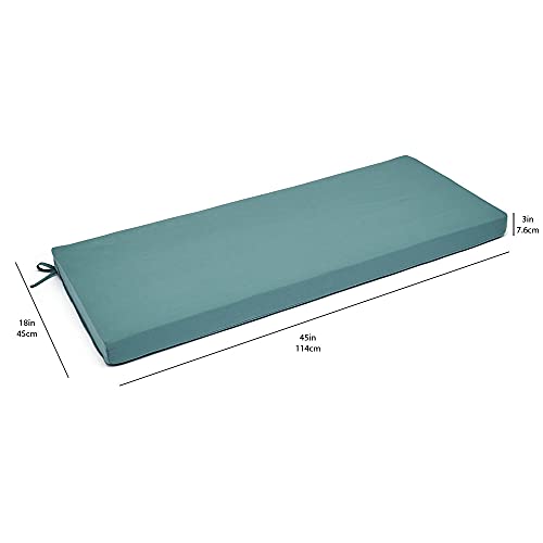 Amazon Basics Outdoor Patio Bench Cushion 45 x 18 x 3 Inches, Cyan Blue