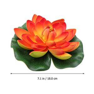 Hemoton Outdoor Artificial Plants Floating Artificial Flowers Artificial Water Lily Pads for Garden Fish Pond Water Lily Wedding Party Decoration (18cm Orange) Artificial Plants Outdoor