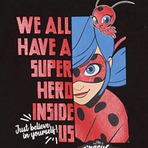 Miraculous Ladybug Little Girls 2 Pack T-Shirts Polka Dots Black/Red 6