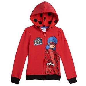 miraculous ladybug little girls zip up hoodie red 7-8