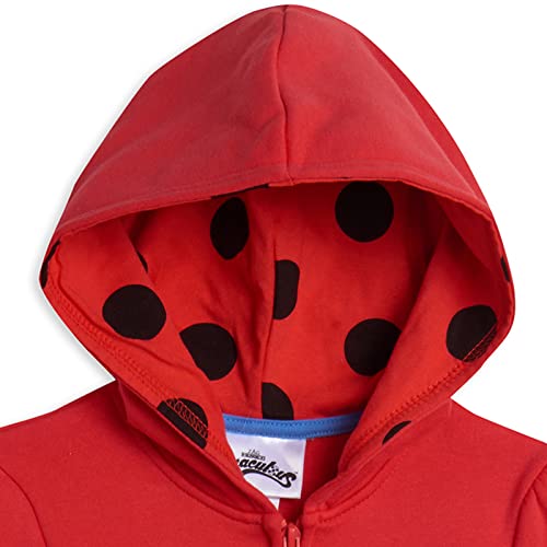 Miraculous Ladybug Little Girls Zip Up Hoodie Red 7-8