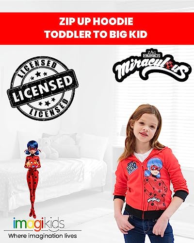 Miraculous Ladybug Little Girls Zip Up Hoodie Red 7-8