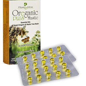 Oreganic Plus Mastic – Organic Wild Oregano Oil Capsules & Mastic Gum Oil – Immune Defense, Intestinal Support, Stomach Relief, Gut Restore, Kids Immune Support – 30 Pack